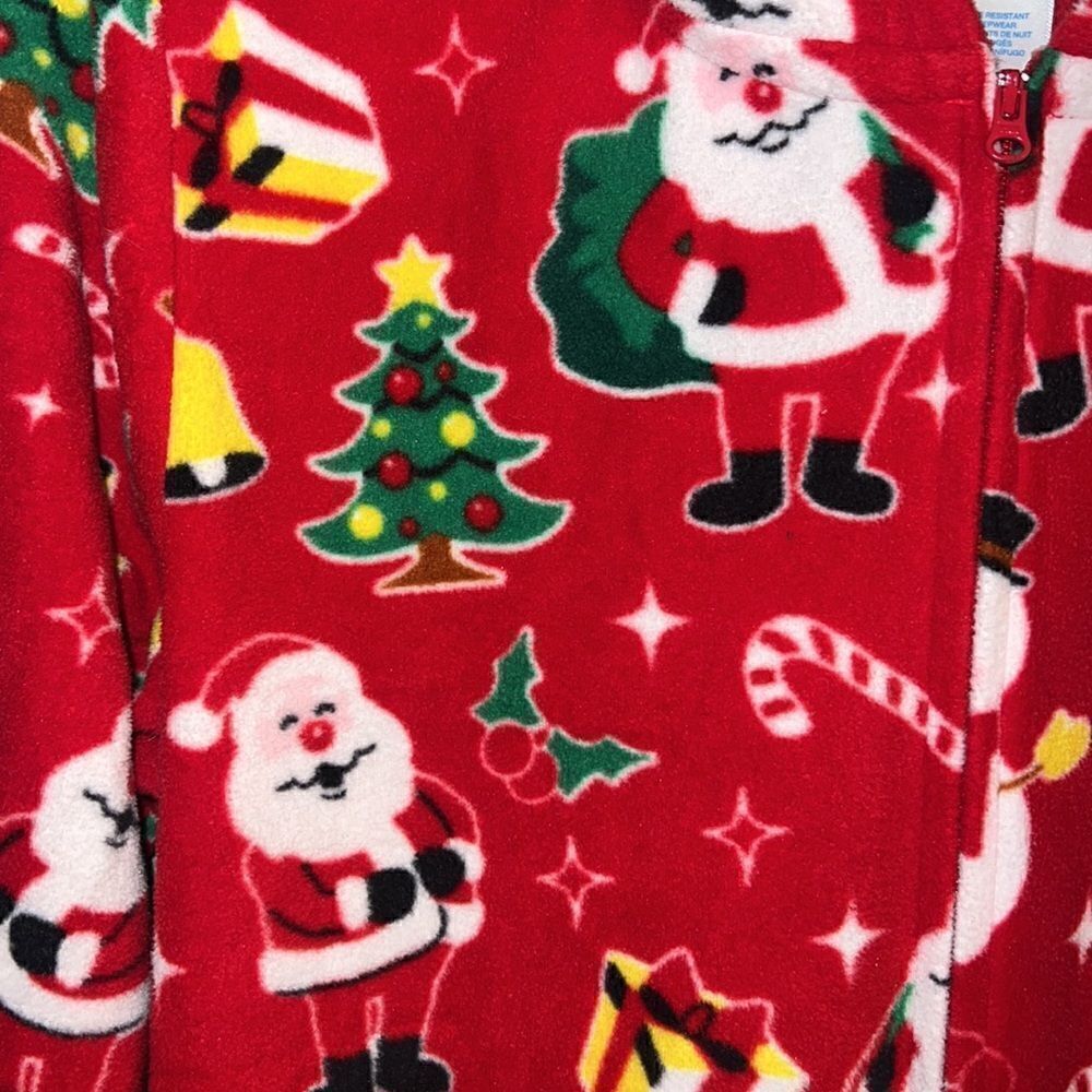 Girl”s size 16 Christmas holiday one piece hoodie cozy comfy pajamas - Picture 3 of 11